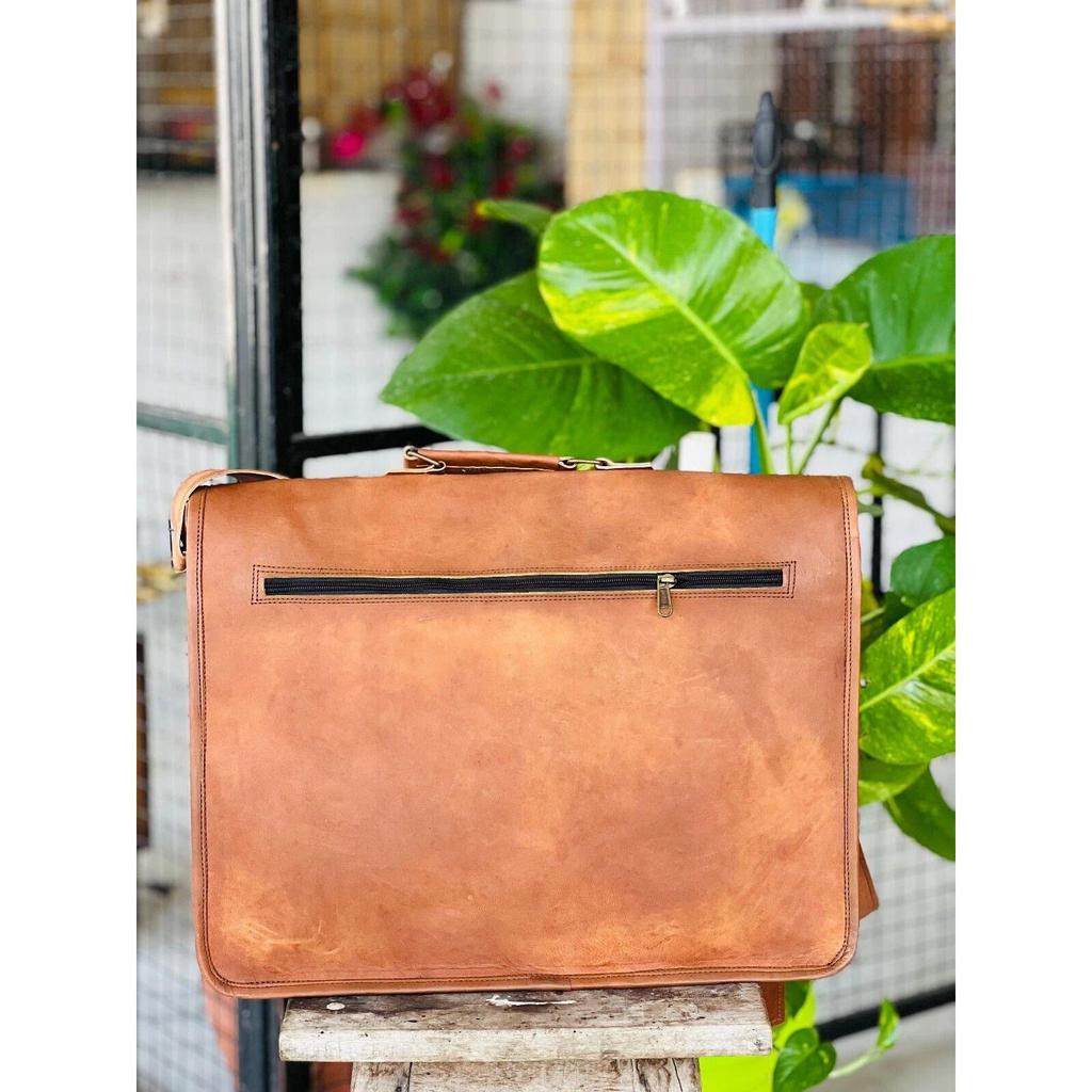 Handmade First Choice Leather Vintage Laptop Messenger Briefcase Bag Satchel