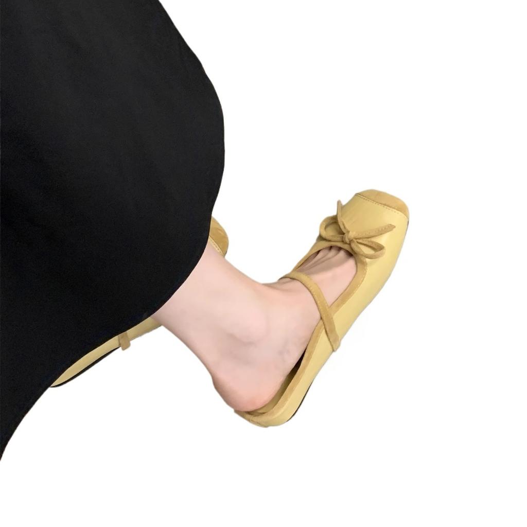 Inner height-increasing silver bag head half slippers women's outer wear 2025 new summer fairy evening platform Mary Jane single shoes