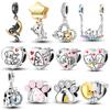 925 Silver Cat Claw Paw Heart Shape Charms Fit Original Bracelet For Women Jewelry Making