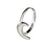 Silver Ring Half Moon Alloy Wedding Women Fashion Jewelry 18.1mm