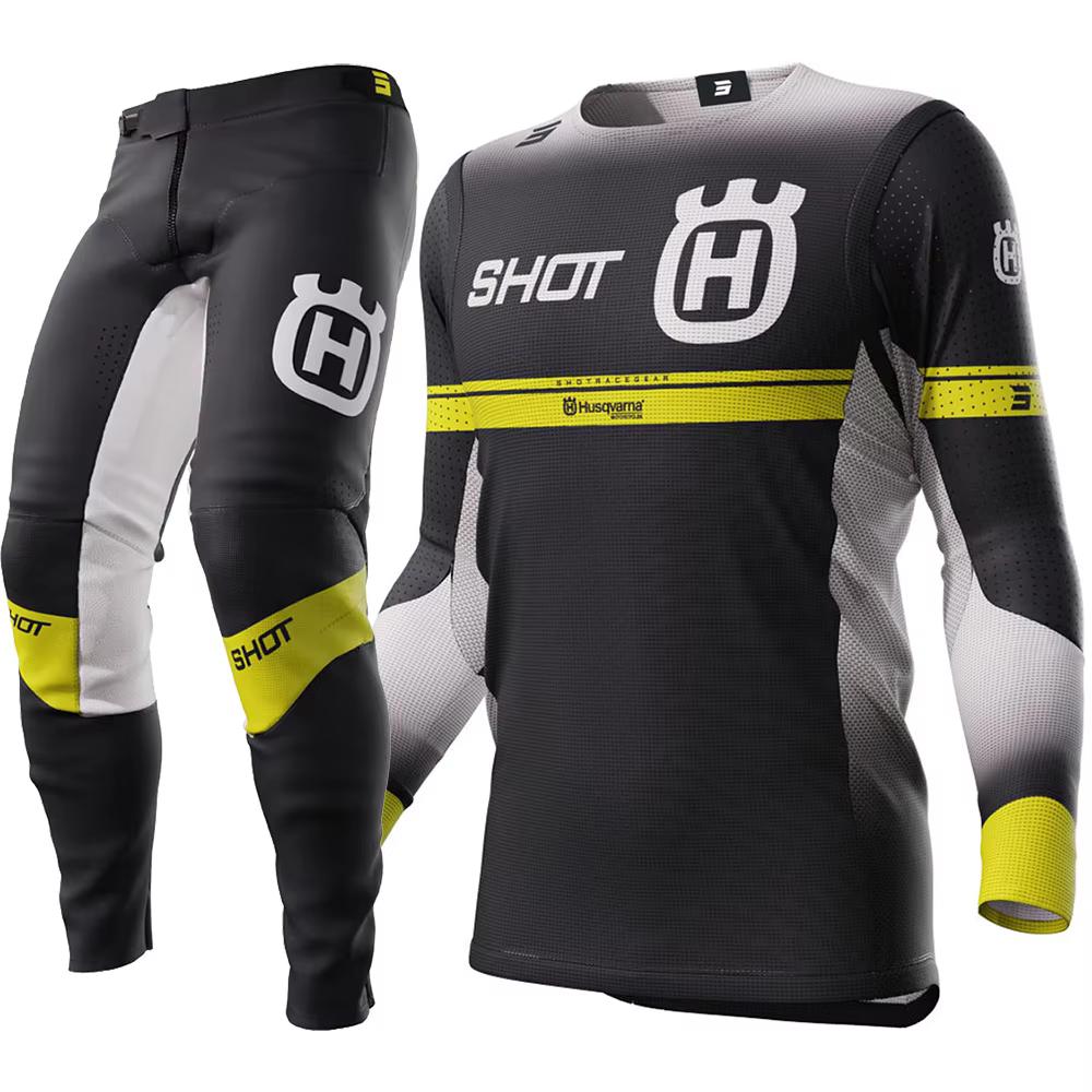 Set Echipament Motocross Husqvarna 2025 Top Off Road MX Combo Tricou și Pantalon Moto Negru