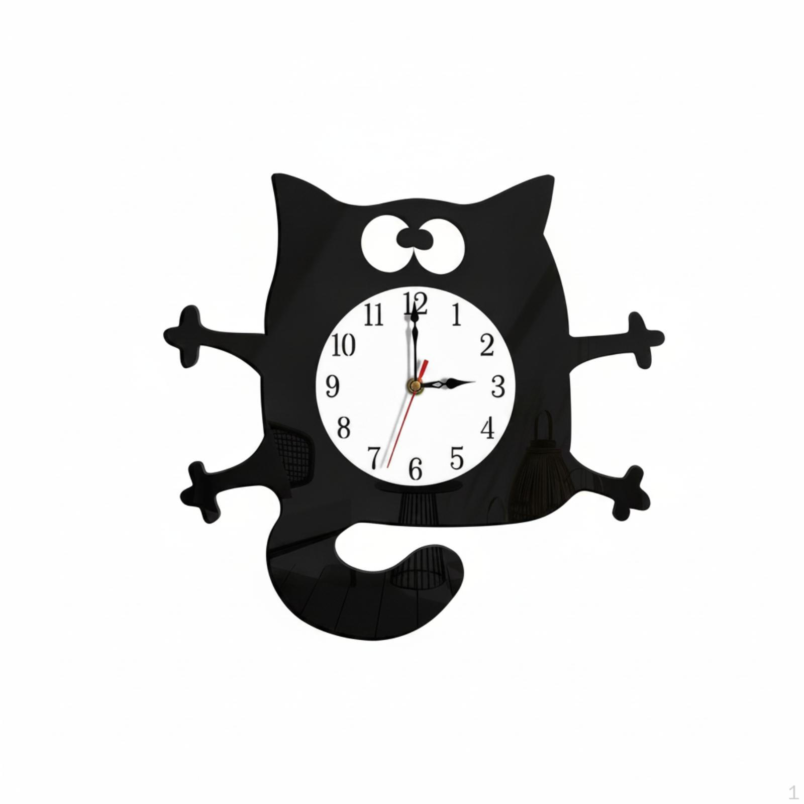 Decorative Wall Clock SilhouetteStyle Analog Round for Living Room, Bedroom, Office
