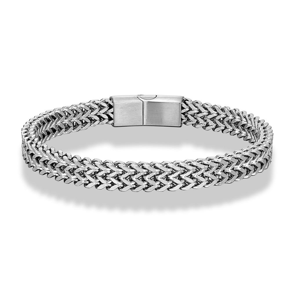 8MM 18K Vergoldete Coole Doppelte Panzerketten Armbänder für Männer Edelstahl Punk Quadratischer Magnetverschluss Männliche Pulseira