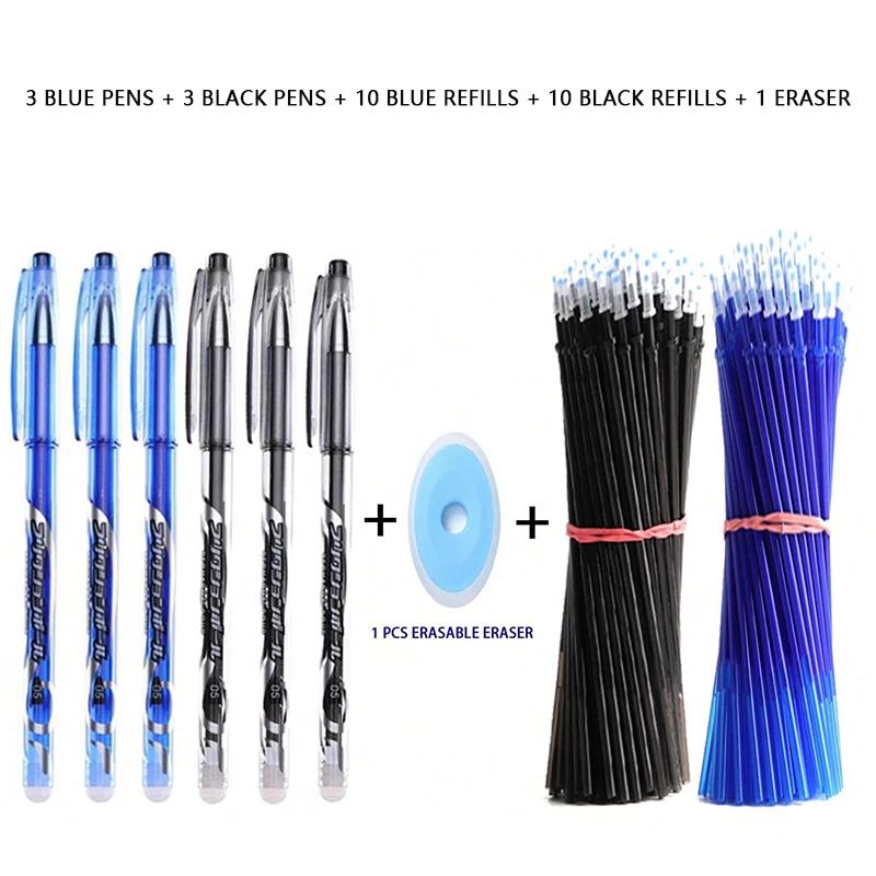 05mm Erasable Gel Pen Collection Black Blue Red Pen and Ink Refill Rod Kawaii Pens Washable Handle School Office Supplies Stationery