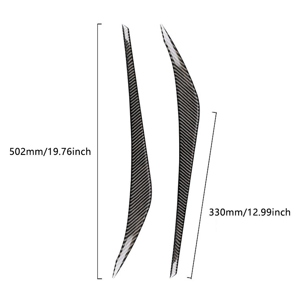 2Pcs Front Headlight Eyebrow Cover Trim ABS Carbon Fiber/Black For Hyundai Elantra 2016 2017 2018 Car Accessories