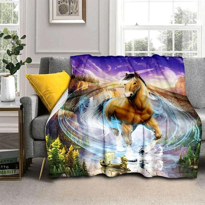 

Cute Unicorn Throw Blanket, Soft Lightweight Flannel Magical Cartoon Unicorns Blankets for Living Room Bed Sofa Couch Decor Gift 80x120cm