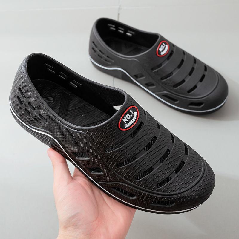 

Обувь с отверстиями, мужская летняя нескользящая рабочая обувь, повседневные студенческие сандалии, дышащая обувь для пляжного рафтинга Baotou 39 чёрный