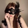 Sexy Half-Face Lace Feather Mask for Halloween Makeup Masquerade Party