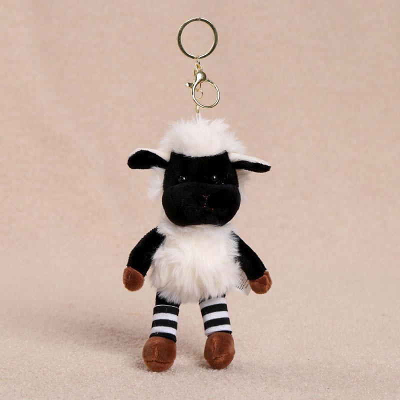Cute Cartoon Plush Sheep Keychain Soft Fluffy Fabric Bag Charm for Women Girls Backpack Pendant Creative Gifts
