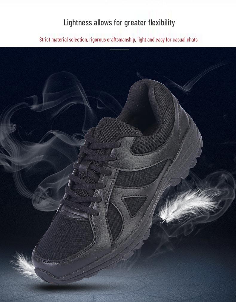 Men's Black Wear-Resistant Ultra-Light Running & Training Shoes for Firefighting and Military Fans