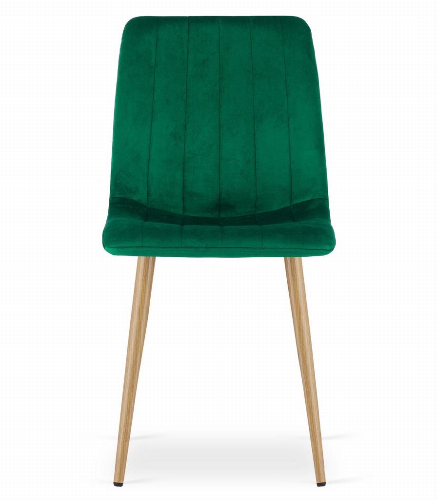 LAVA Chair - Dark Green Velvet / Wood-colored Legs X 2