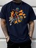 Unisex Crew Neck Tee Cool Motocross Rider Jump Bike Print Short Sleeve Oversized Male Daily Casual Soft Breathable Basic Wear Top