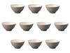 Set of 10 Painted Gray Rice Bowls X Rice Bowls Setomonohonpo [11.5 5.9 Cm]