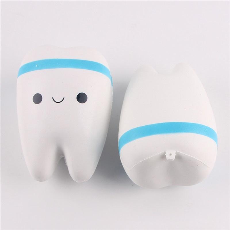 

2 Pcs Cute Teeth Soft Squishy Phone Charms Super Slow Rising Ballchain Kid Toy