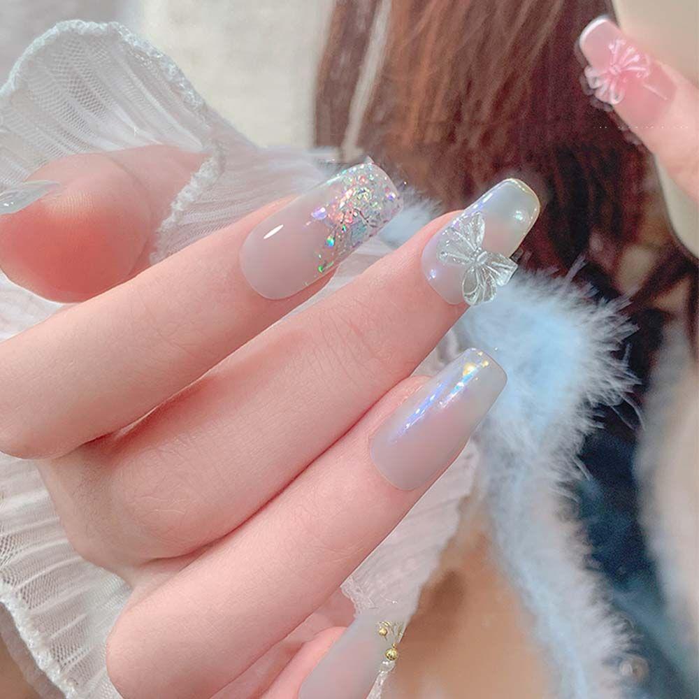 Crystal Nail Jewelry Bowknot Nail Drills Bowknots Nail Rhinestones Bow Nail Art Decoration