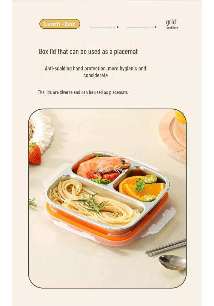304 Stainless Steel Compartment Lunch Box | Sealed for Portion Control | Office & Microwave Safe