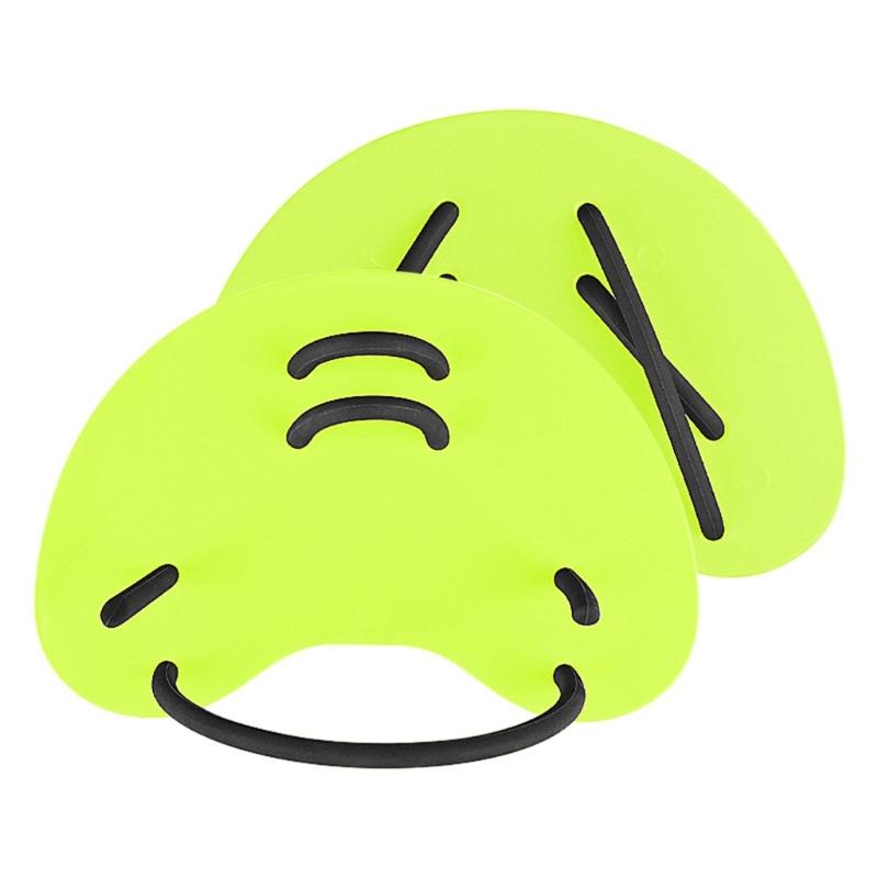 Set of 2 Hydrodynamic Swim Training Gear Flexible Silicone Hand Fins Suitable for Competitive Swimmers and Beginner