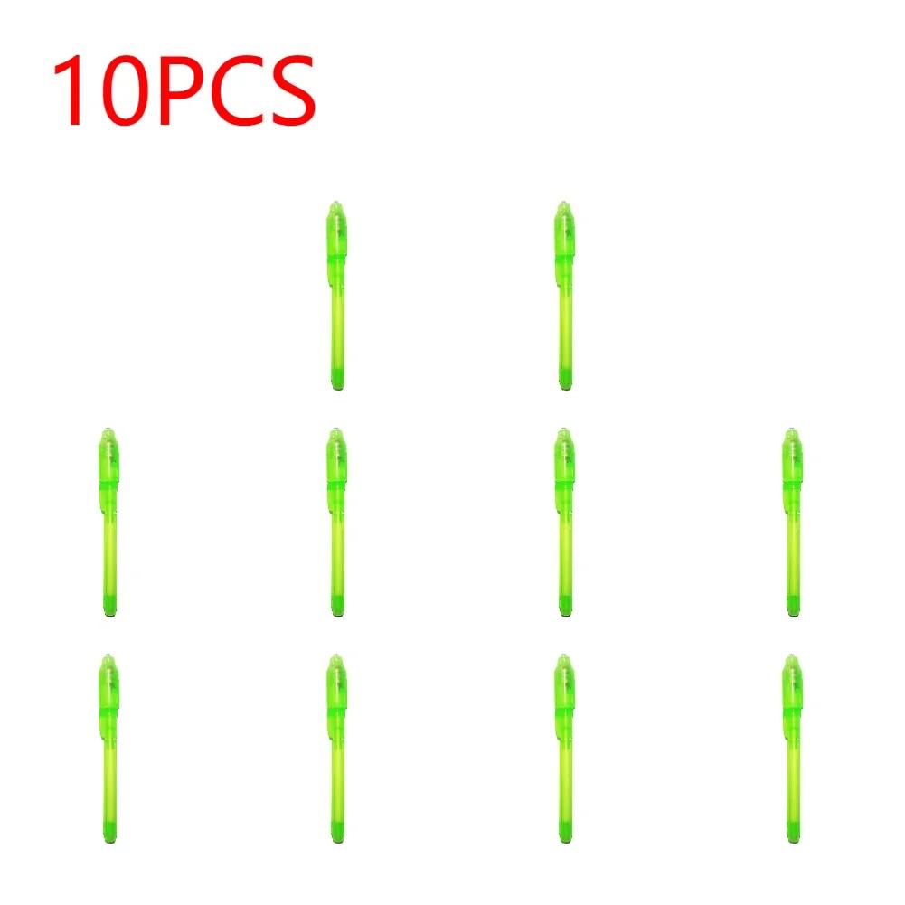 10-1PC Invisible Ink Pen Luminous Light Pen Secret Message Magic UV Light Pen Learning Education Toys for Students Party Favors