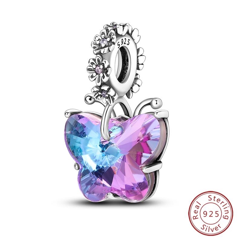 100% Copper Exquisite Cubic Zircon Butterfly Bee Ladybug Charms Bead Fit Qikaola Original Bracelet Fine Diy Jewelry