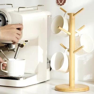 6 Hooks Coffee Cup Holder Wooden Coffee Mug Rack New Mug Holder Tree  Countertop Decor