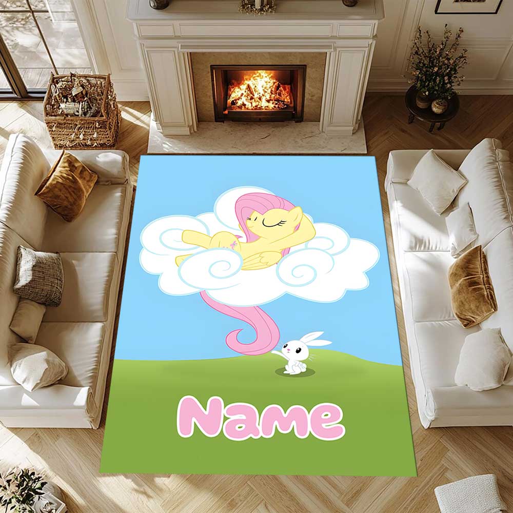 Little Pony (16) Customize your name rug, office chair cushion, home bedroom living room gift.