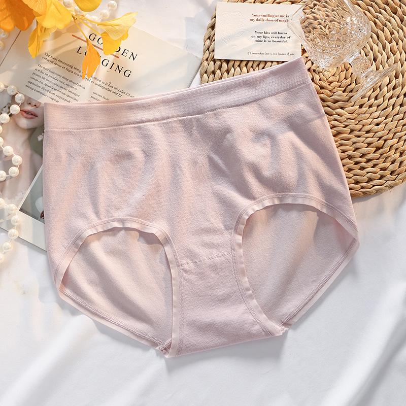 

Big Size Lady Spring and Autumn Pure Cotton Antibacterial Crotch Non Mark High Waist Triangle Briefs one size фіолетовий/рожевий
