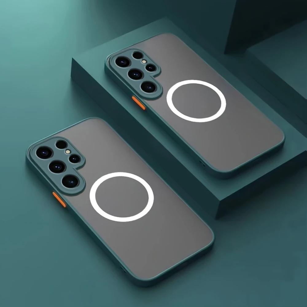 Matte Hard Case For Samsung Galaxy S25 Ultra S24 Plus S23 FE S22 S21 Note 20 10 A56 A36 A26 A16 Phone Magsafe Magnetic Cover