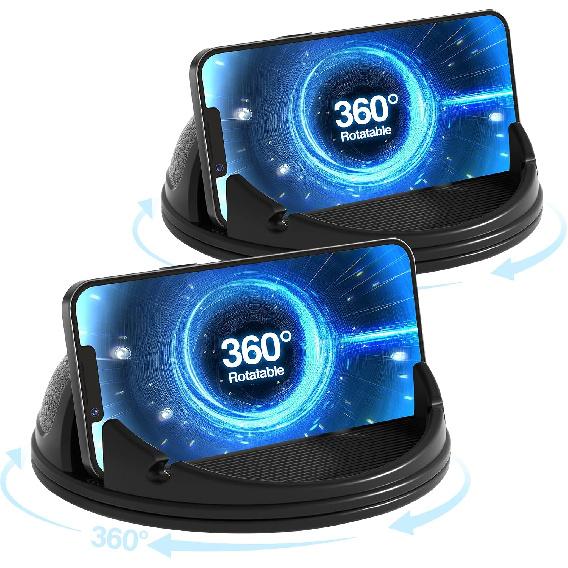 Loncaster Car Phone Holder, Car Phone Mount Silicone Car Pad Mat for Various Dashboards, Slip Free Desk Phone Stand Compatible with iPhone, Samsung,