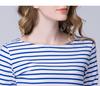 2022 Women's Slimming One-Shoulder Black & White Striped Long Sleeve T-Shirt