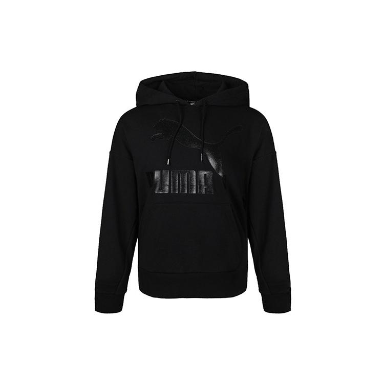 (WMNS) PUMA Classics Logo Hoodie Black Women s 599197-51 S
