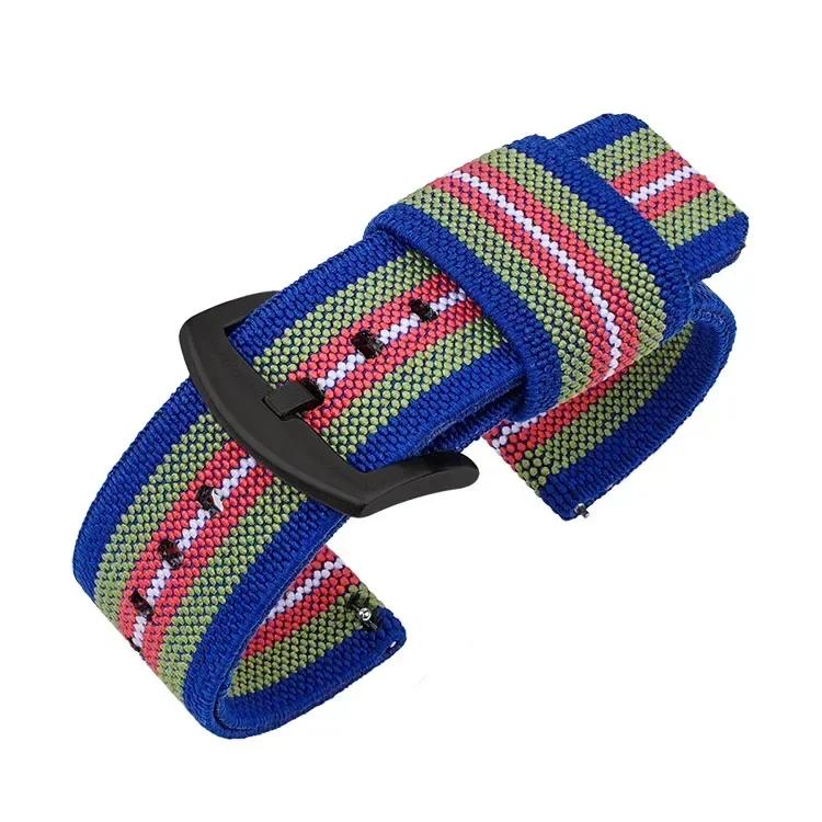 18mm 20mm 22mm 24mm Nylon Watch Band for Seiko Army Military Woven Elastic Strap Quick Release Wristband Men's Sport Watch Bands