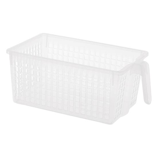 Storage Box with Handle Large Capacity Smooth Edge Burr Free Easy-to-Clean Stackable Plastic Storage Bin Food Storage Organizer