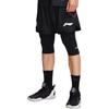 Li Ning CBA Series Professional Basketball Shorts Solid Color Men shorts Black AAPS153-2