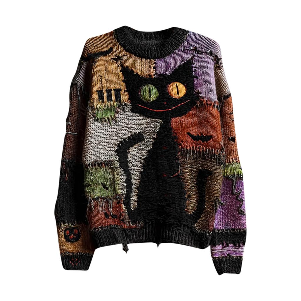 Men's Halloween 3D Printed Long Sleeve Top Round Neck Casual Sports Pullover