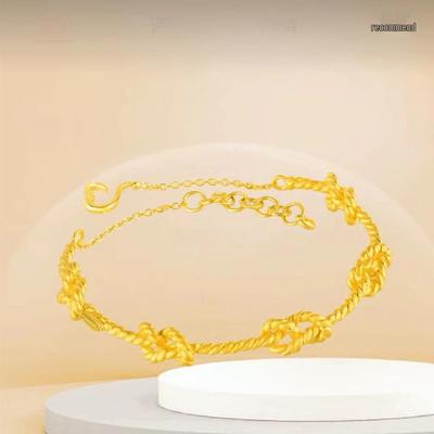 Elegantes Gold geflochtenes Seil Knoten Armband - Modeschmuck für Damen