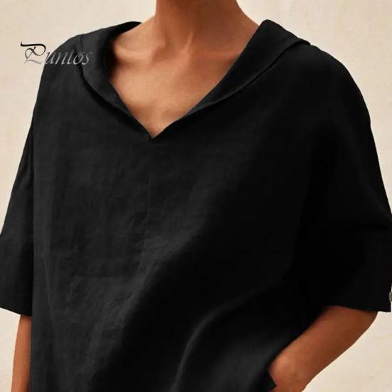 Damen-Shirt, einfarbig, mit Kapuze, halblange Ärmel, Pullover, Oberteile, einfarbig, lockere Passform, Freizeithemd, leicht, atmungsaktiv, für den Alltag