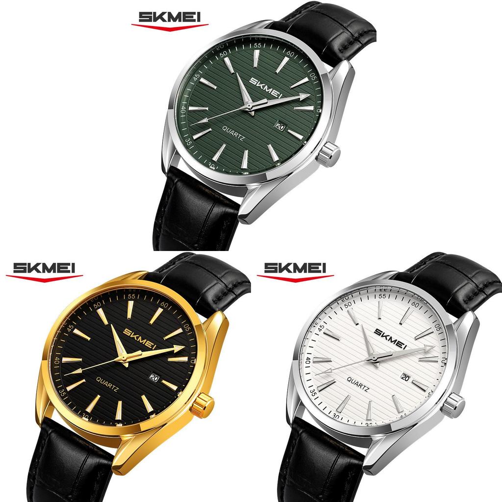 Mens Business Wristwatch With Leather Band And Waterproof Quartz Movement For Professional Adults
