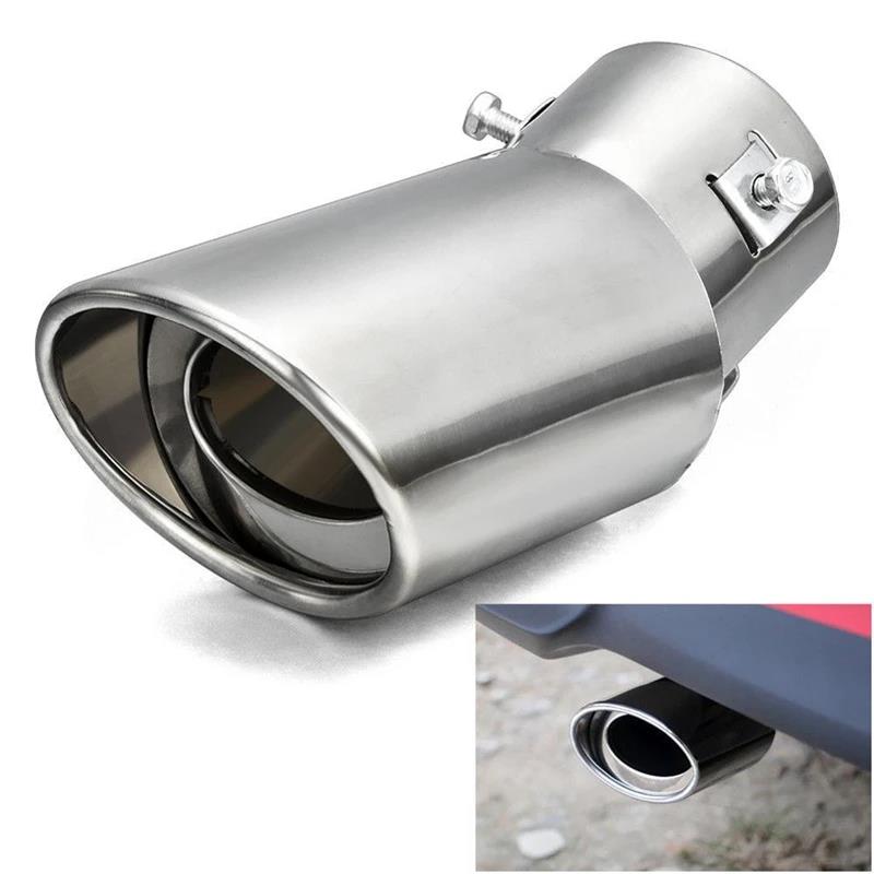 Practical Car Exhaust Muffler Tip Round Stainless Steel Tail Rear Chrome Pipe