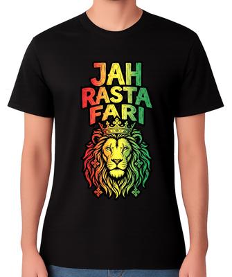 Jah Rasta Fari T-Shirt Reggae Herren Damen Rastaman Löwe Rastafarian Unisex Tee