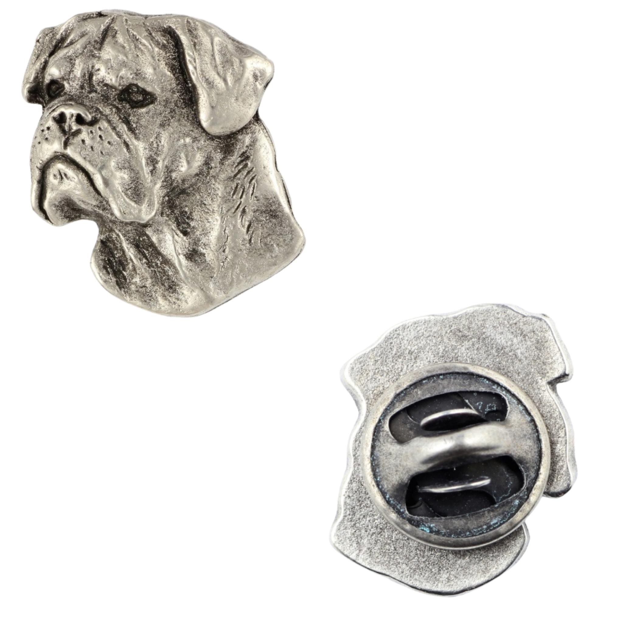 

Bullmastiff I - Dog brooch in a gift box, elegant pin, lapel pin for Art-Dog brand jacket срібний