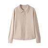 Women's Fashion Cashmere POLO Collar Long Sleeve Cardigan Sweater