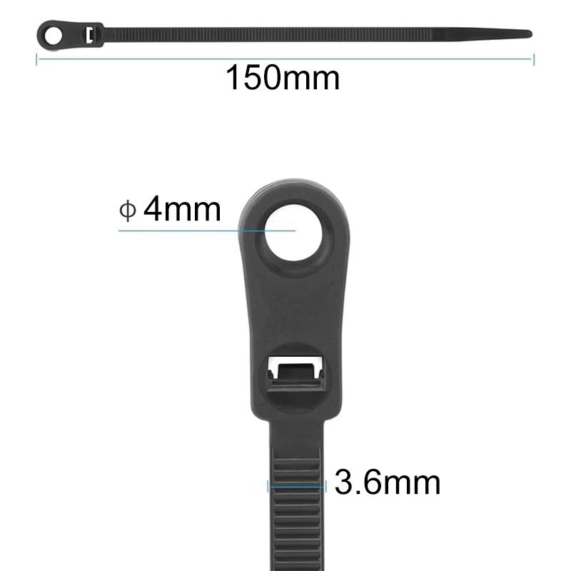 100PCS/SET Screw Hole Nylon Cable Ties Multipurpose Heavy Duty Self-locking Cord Ties Organizer Adjustable DIY Fastening Loop