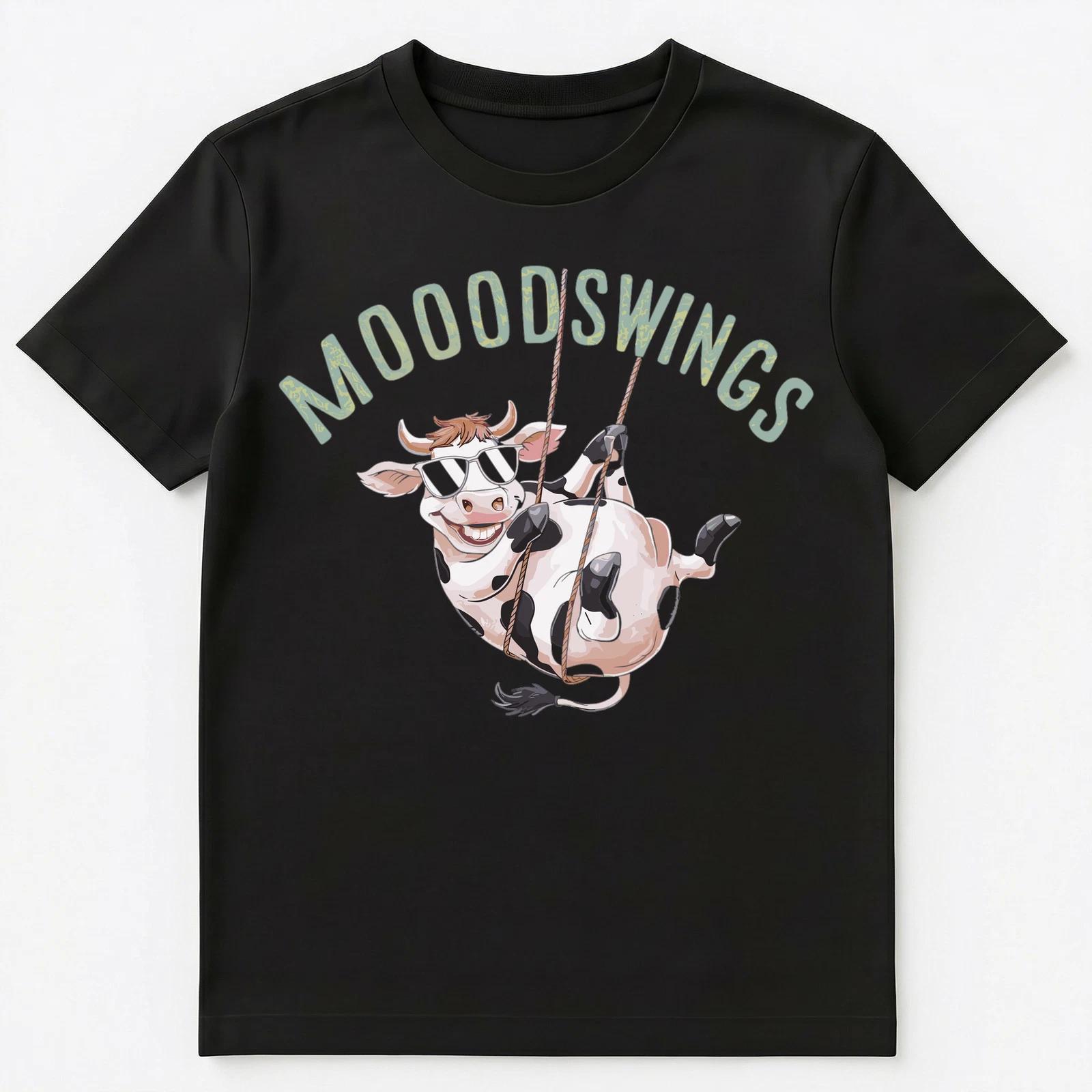 Funny Swinging Cow Mood Swings Pun Unisex T-Shirt 4XL