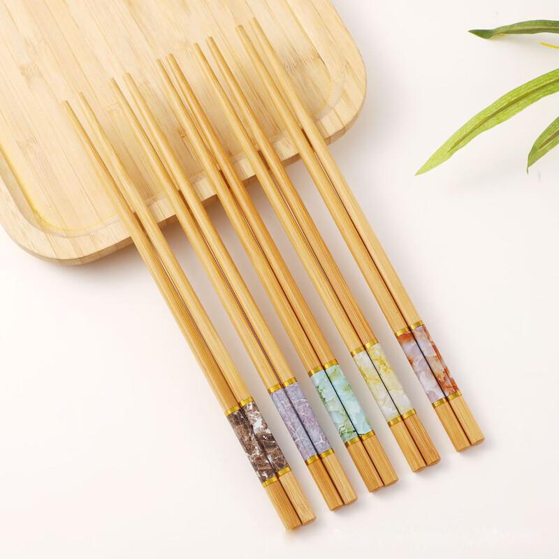 Penguin Tuan Tuan Marble Pattern Bamboo Chopsticks