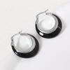 Retro Circle Glue-dropping Earrings for Women with Light Luxury High-end Fashion and Versatile Enamel Oil-dropping Earrings