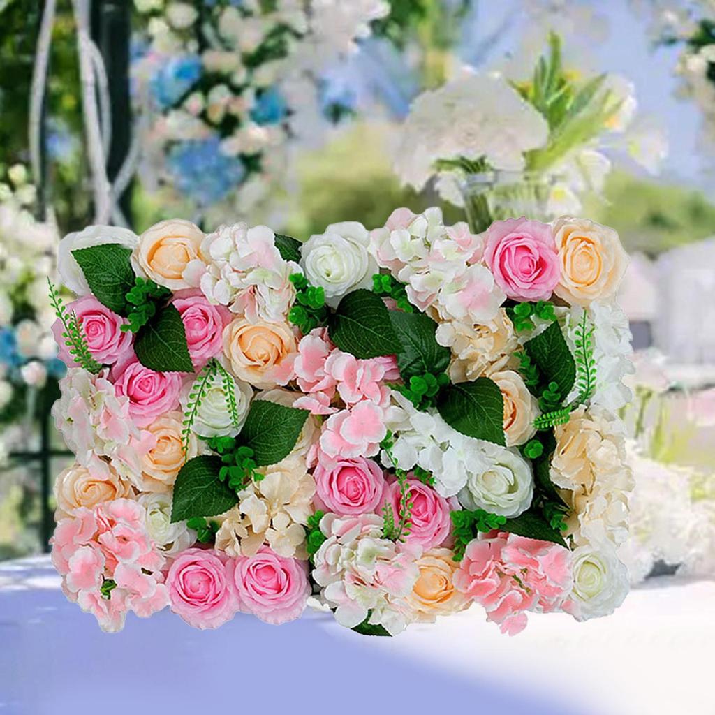 Artificial Flower Wall Panel Rose Flower Backdrop for Wedding Stage Home