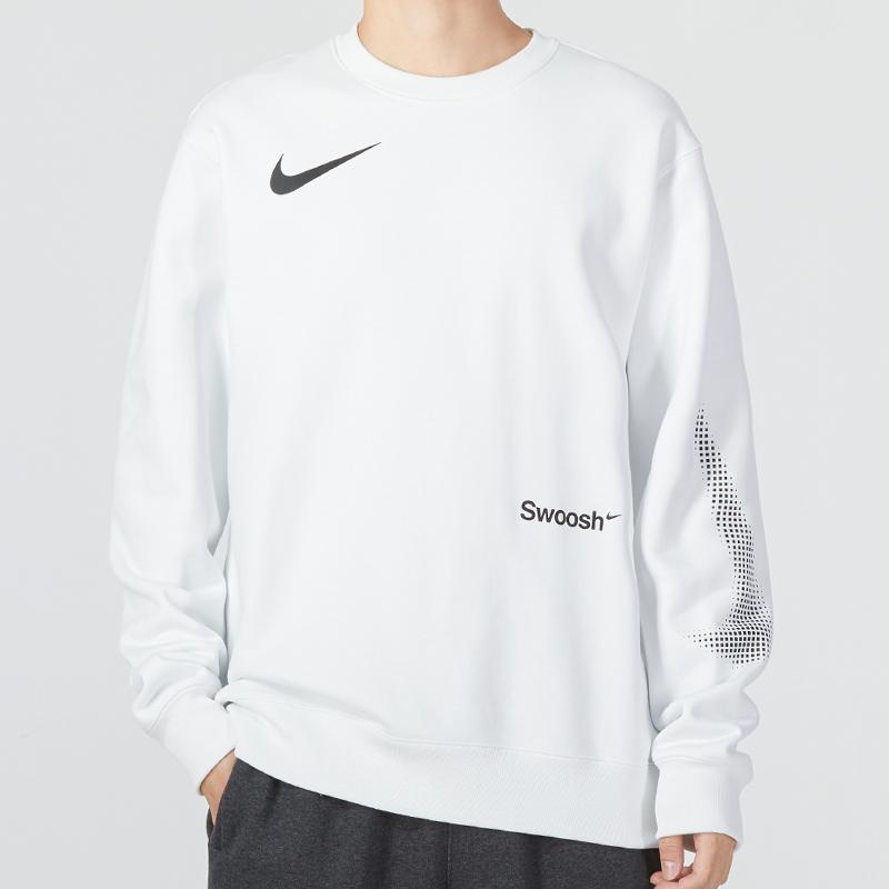 Nike Premium Fleece Crew Sweatshirt Men Tops White FB1960-121