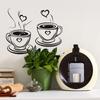 Creative Love Coffee Cup Wall Stickers For Cafe Background Decoration Wallpaper Kitchen Beautify Home Decor Self-adhesive Decals