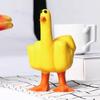 Novelty Resin Middle Finger Duck Decor Zakka Style Desktop Mini Sculpture Funny Office Desk Accessory