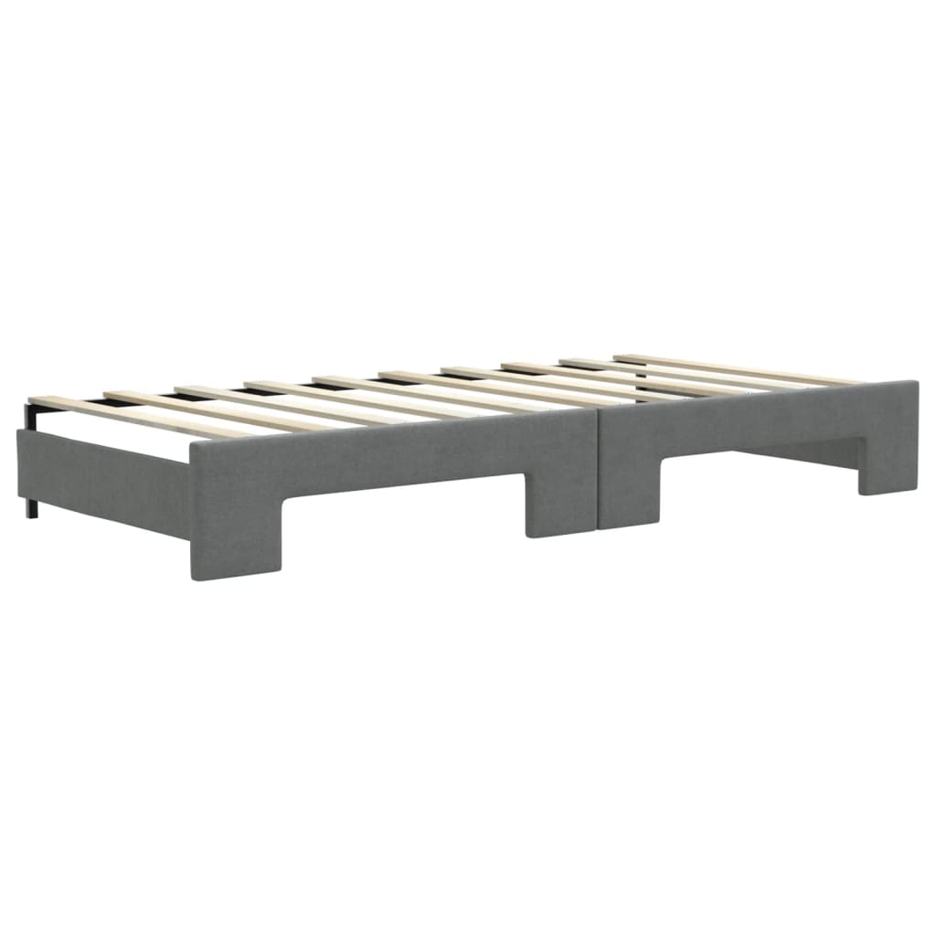 Vidaxl Sofa Rozsuwana Z Materacami, Ciemnoszara, 90X190 Cm, Tkanina